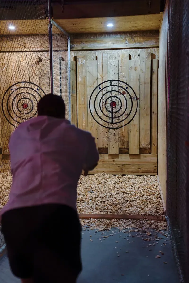 Axe throwing at Escape Smash Play Geelong